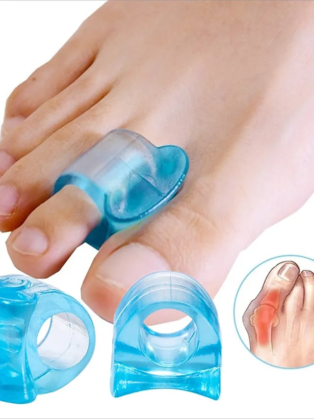 1 Pair Blue Soft Silicone Gel Toe Separator Hallux Valgus Bunion Spacers Thumb Corrector Foot Care Tool