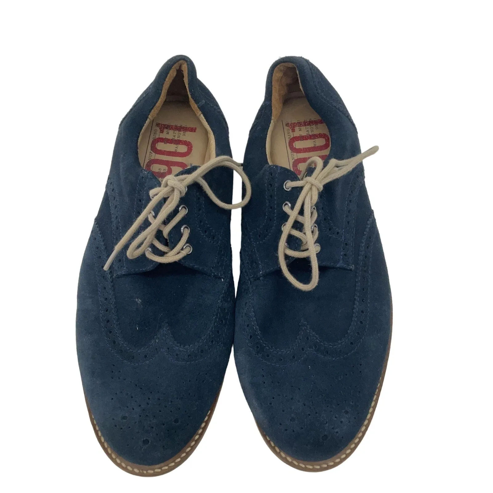 1901 Blue Suede Brogue Men's Dress Shoes Size 10 Preowned