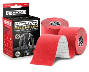 (2 Pack) Kinesiology Tape for Physical Therapy Sports Athletes – Latex Free Elastic, 16ft Water Resistant Kinetic Uncut Kinesiology Tape for Knee Pain, Elbow & Shoulder Muscle - Red 2 Count (Pack of 1)
