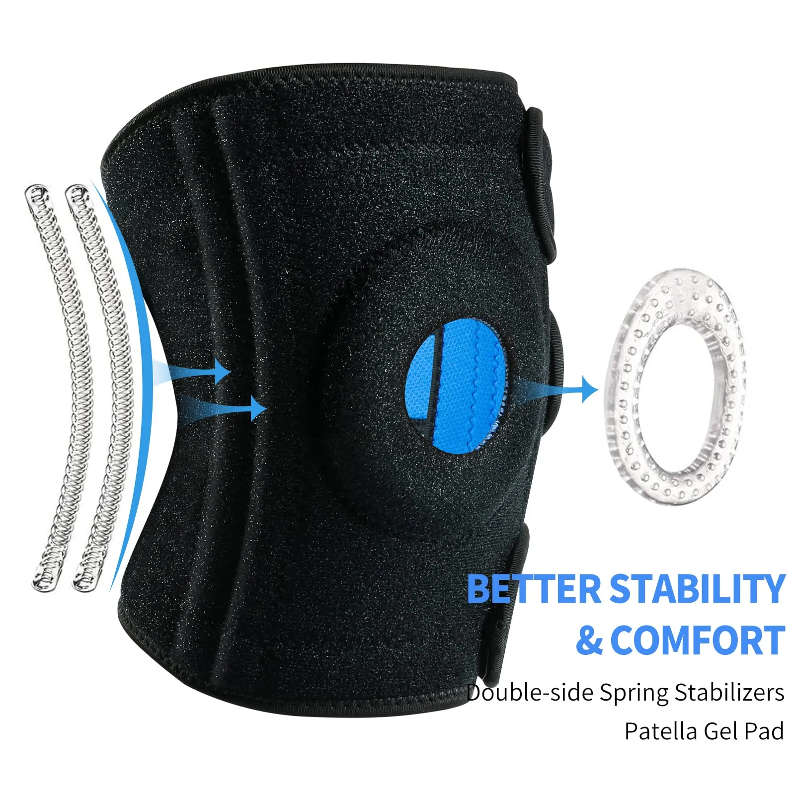 ABYON Plus Size Knee Braces for Meniscus Tears with Side Stabilizers for Men and Women Knee Pain,Relieves ACL, LCL, MCL Tendonitis, Arthritis Pain,or Joint Pain Relief.Non Slip Knee Support with Adjustable Straps XX-Large Black