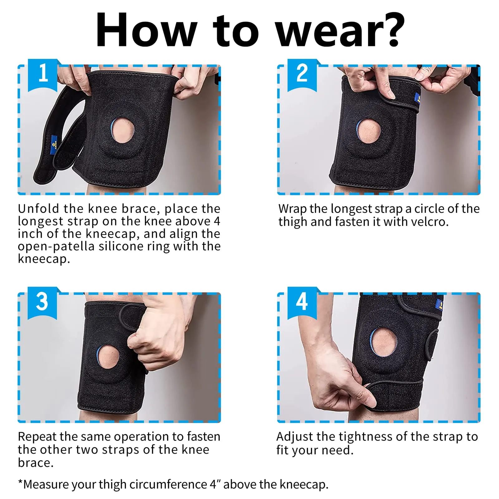 ABYON Plus Size Knee Braces for Meniscus Tears with Side Stabilizers for Men and Women Knee Pain,Relieves ACL, LCL, MCL Tendonitis, Arthritis Pain,or Joint Pain Relief.Non Slip Knee Support with Adjustable Straps XX-Large Black