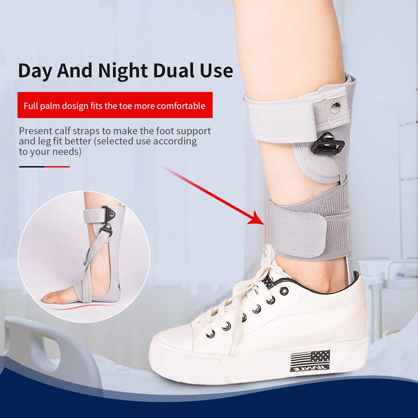 Afo Foot Drop Brace Splint Ankle Foot Orthosis Walking with Shoes or Sleeping for Stroke Hemiplegia（Medium-Left）… Medium-Left