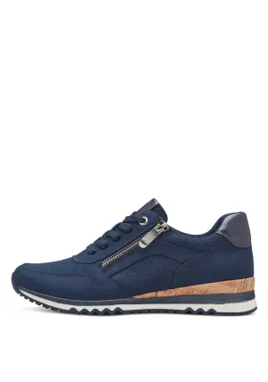 Amelia Cork Trim  Trainer - Navy