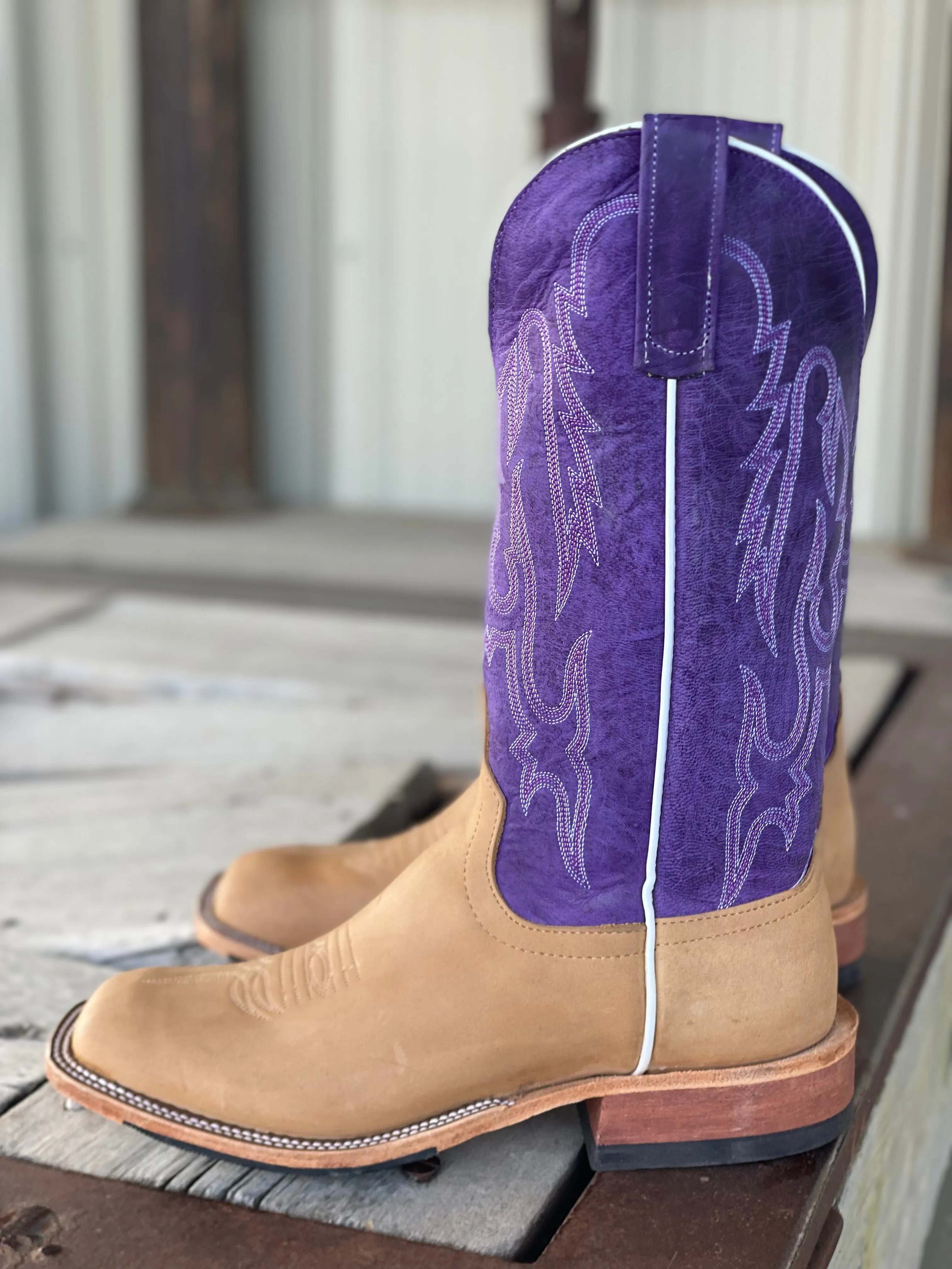 Anderson Bean | Teak Crazyhorse Purple Mad Dog Boot