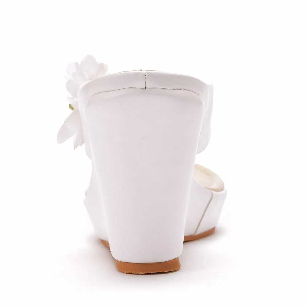 Casual Flower Decor Flip-Flop Wedge Heels Sandals