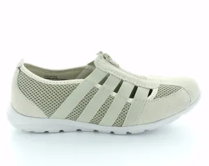 CC Resorts Christine Bone Casual Walking Shoes With Elastic & Zip Upper