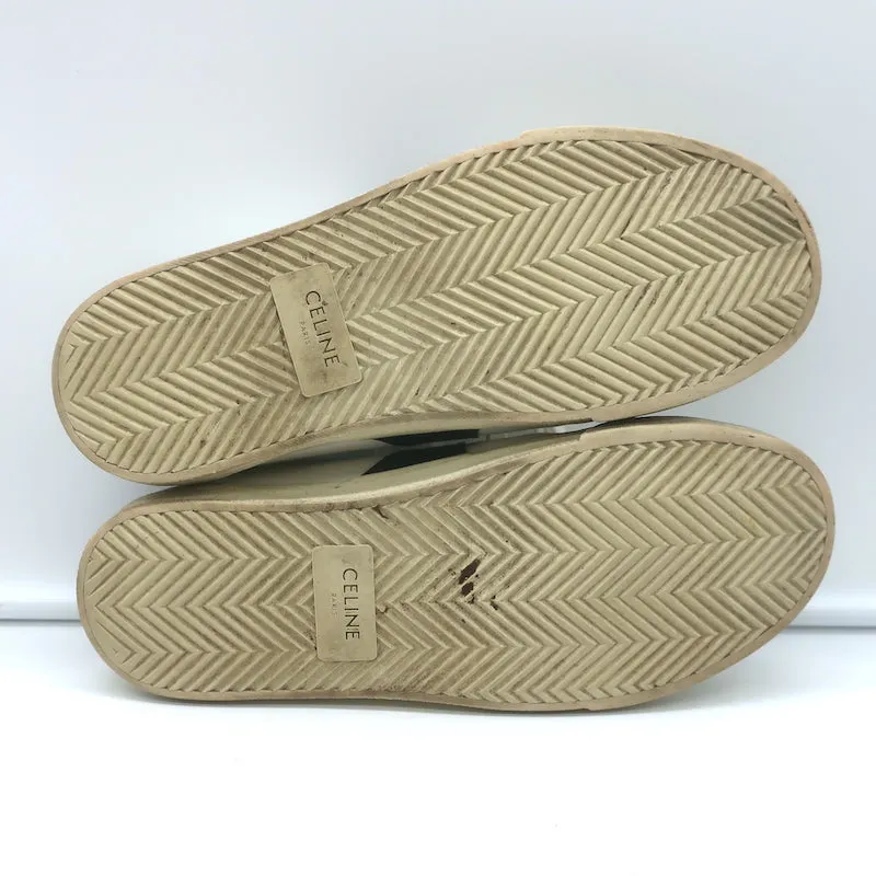 Celine Triomphe TR01L Low Top Sneakers White & Black Leather Size 37