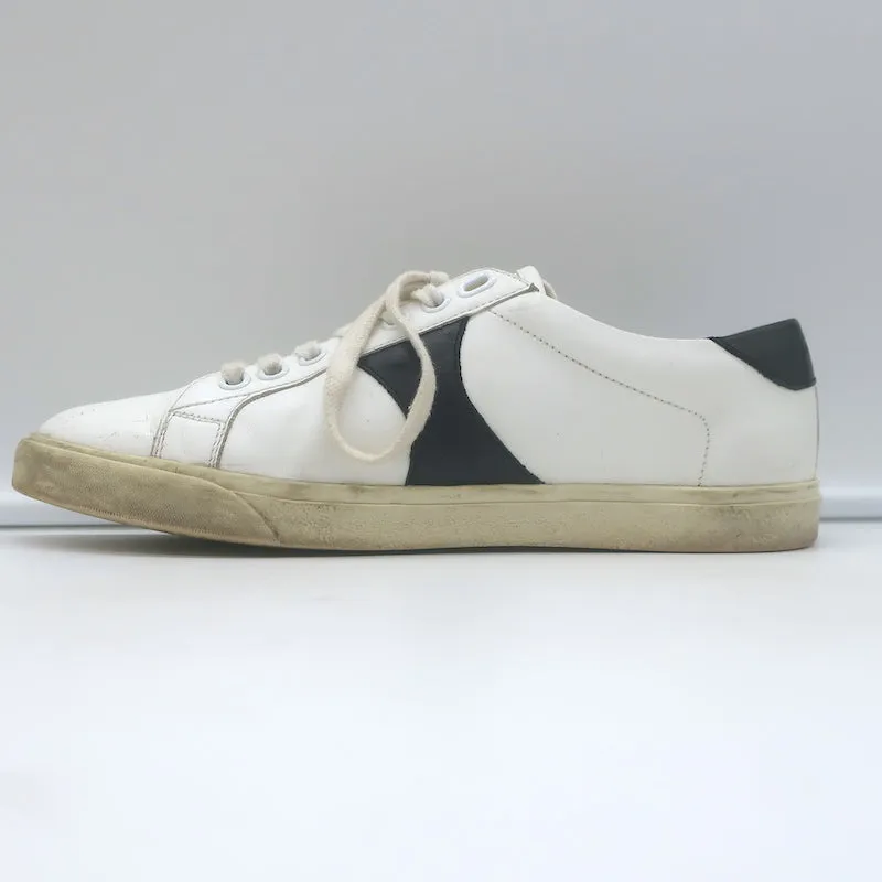 Celine Triomphe TR01L Low Top Sneakers White & Black Leather Size 37