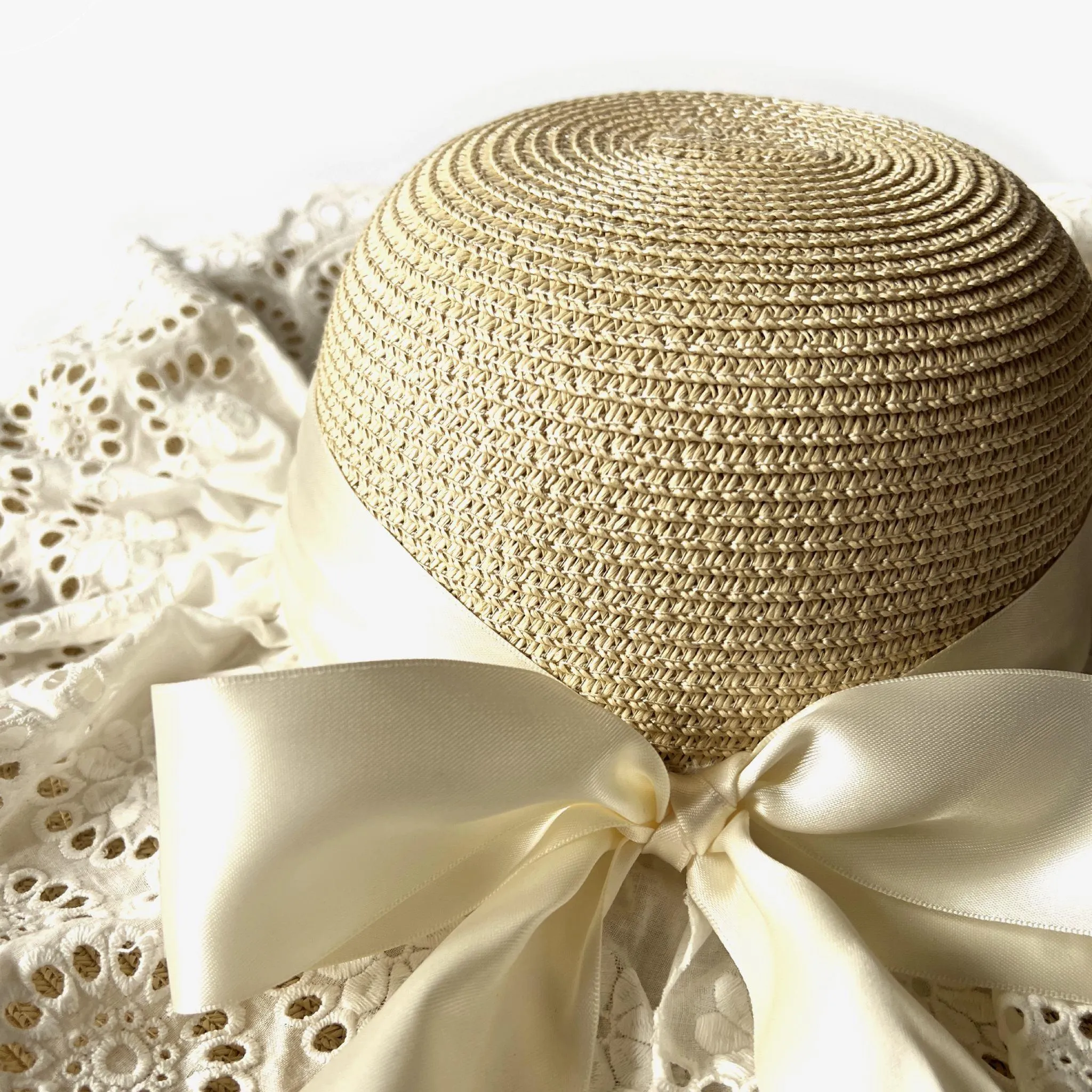 Daphne Broderie Anglaise Straw Hat