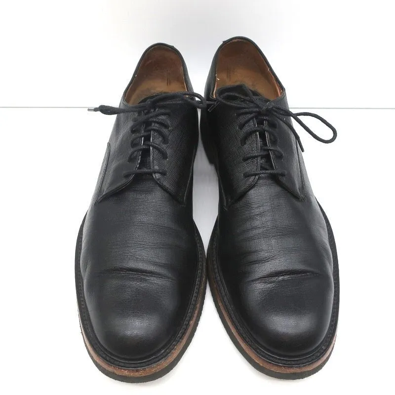 Dries Van Noten Lace-Up Oxfords Black Textured Leather Size 41 Derby Shoes
