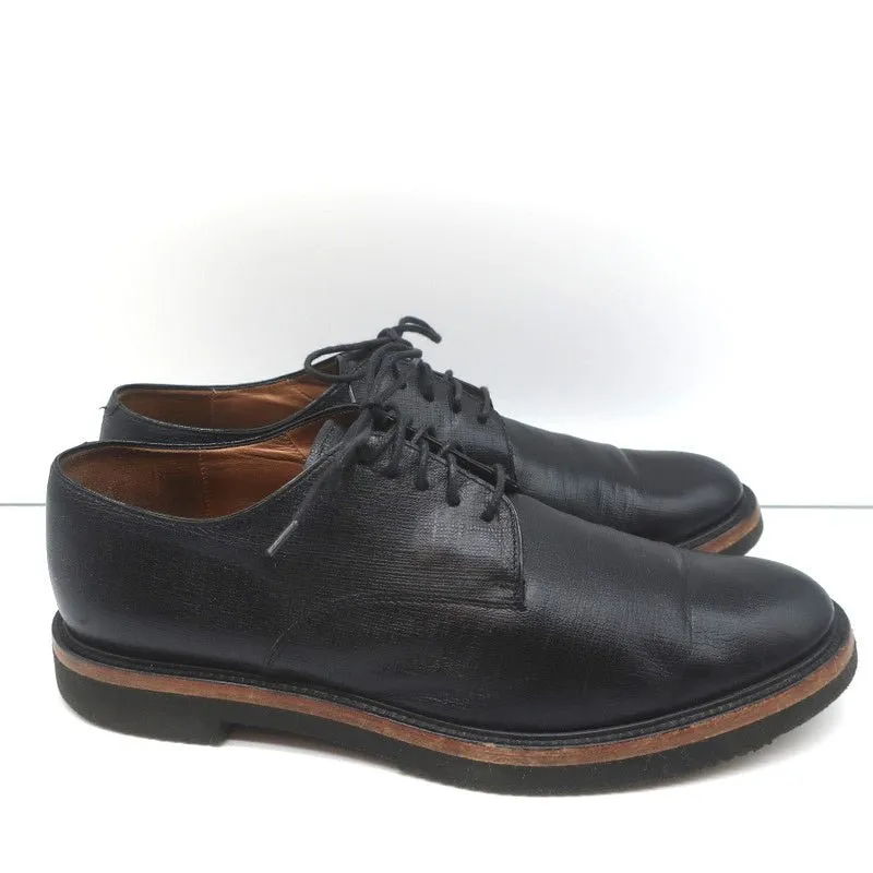 Dries Van Noten Lace-Up Oxfords Black Textured Leather Size 41 Derby Shoes