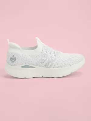 EZ  Fuzzy Women's Walking Shoes - White