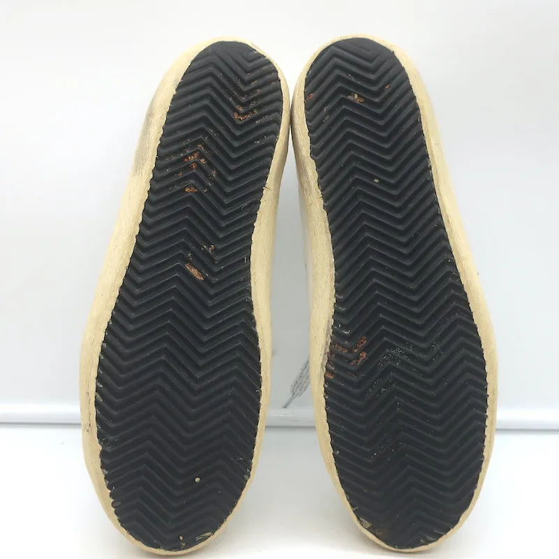 Golden Goose Superstar Denim Star Sneakers White Leather Size 38