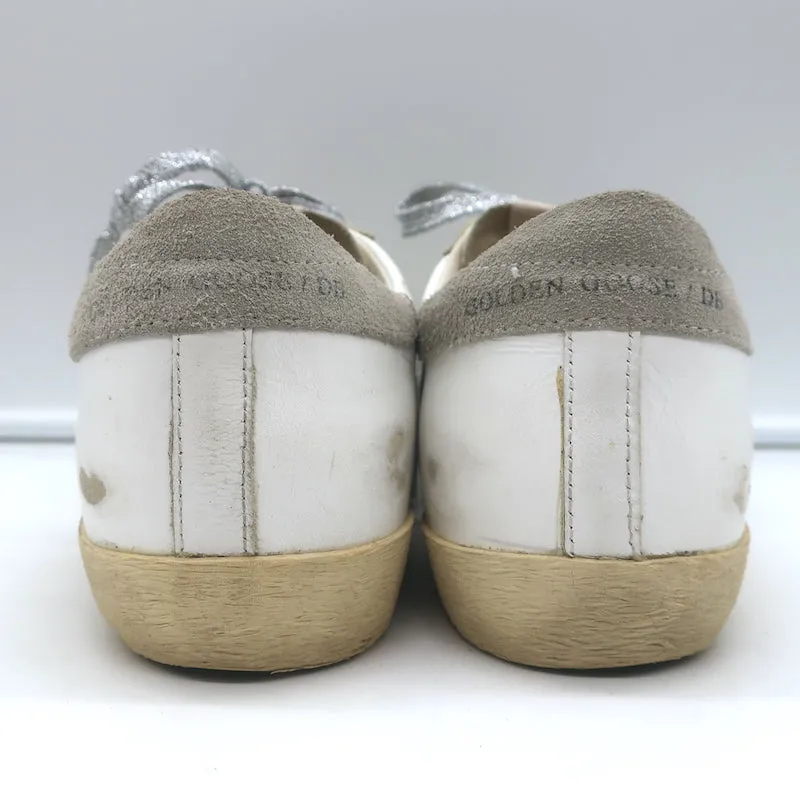 Golden Goose Superstar Denim Star Sneakers White Leather Size 38