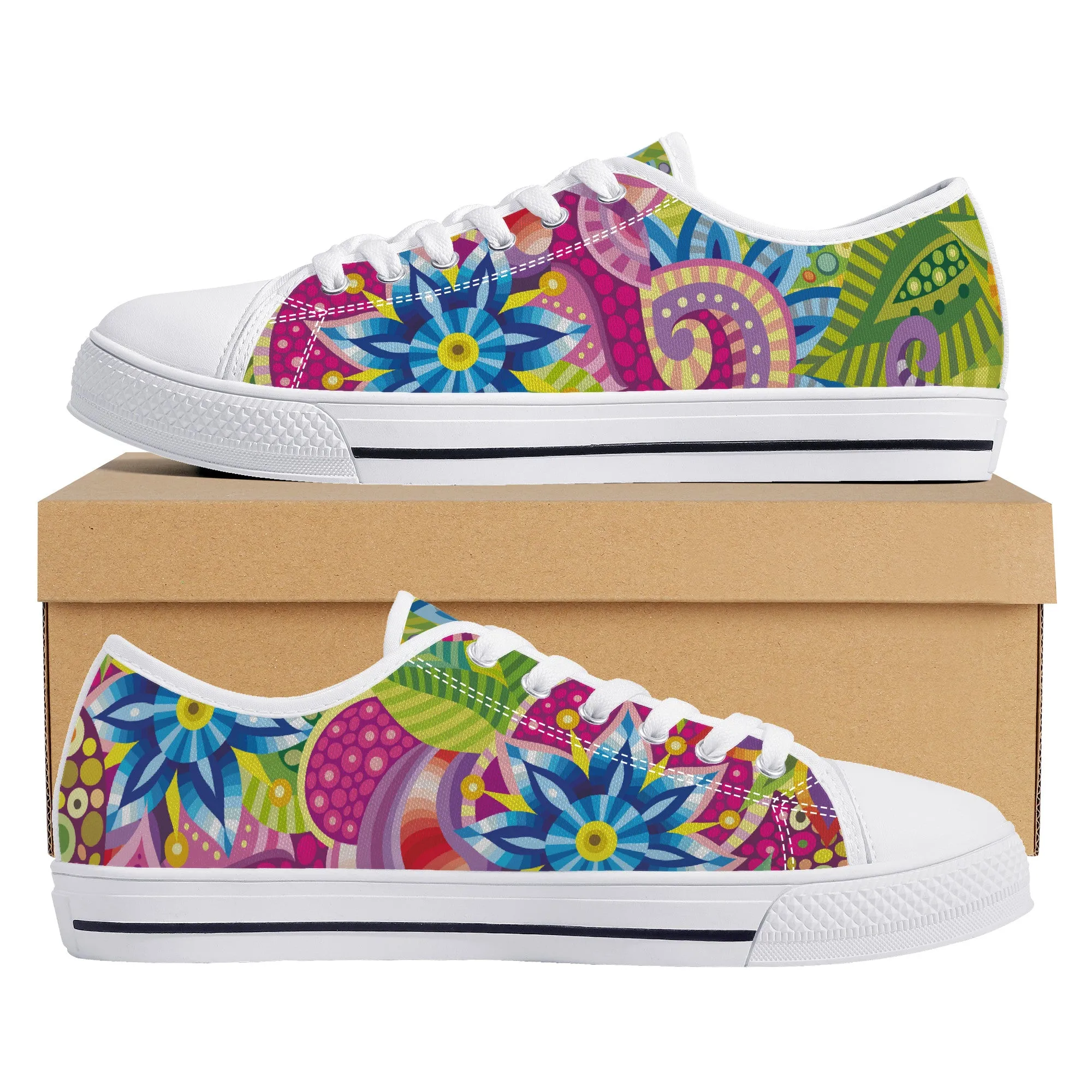 Hippie Summer Floral Canvas Sneakers