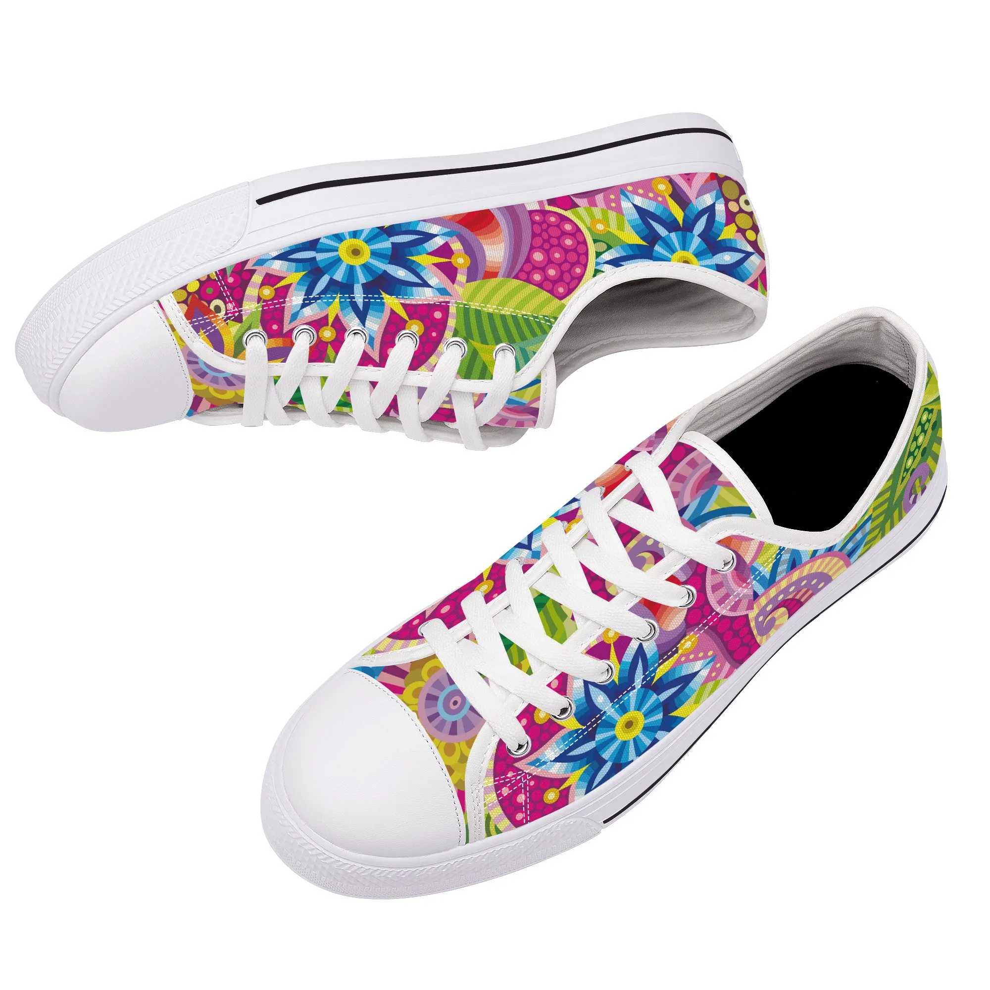 Hippie Summer Floral Canvas Sneakers