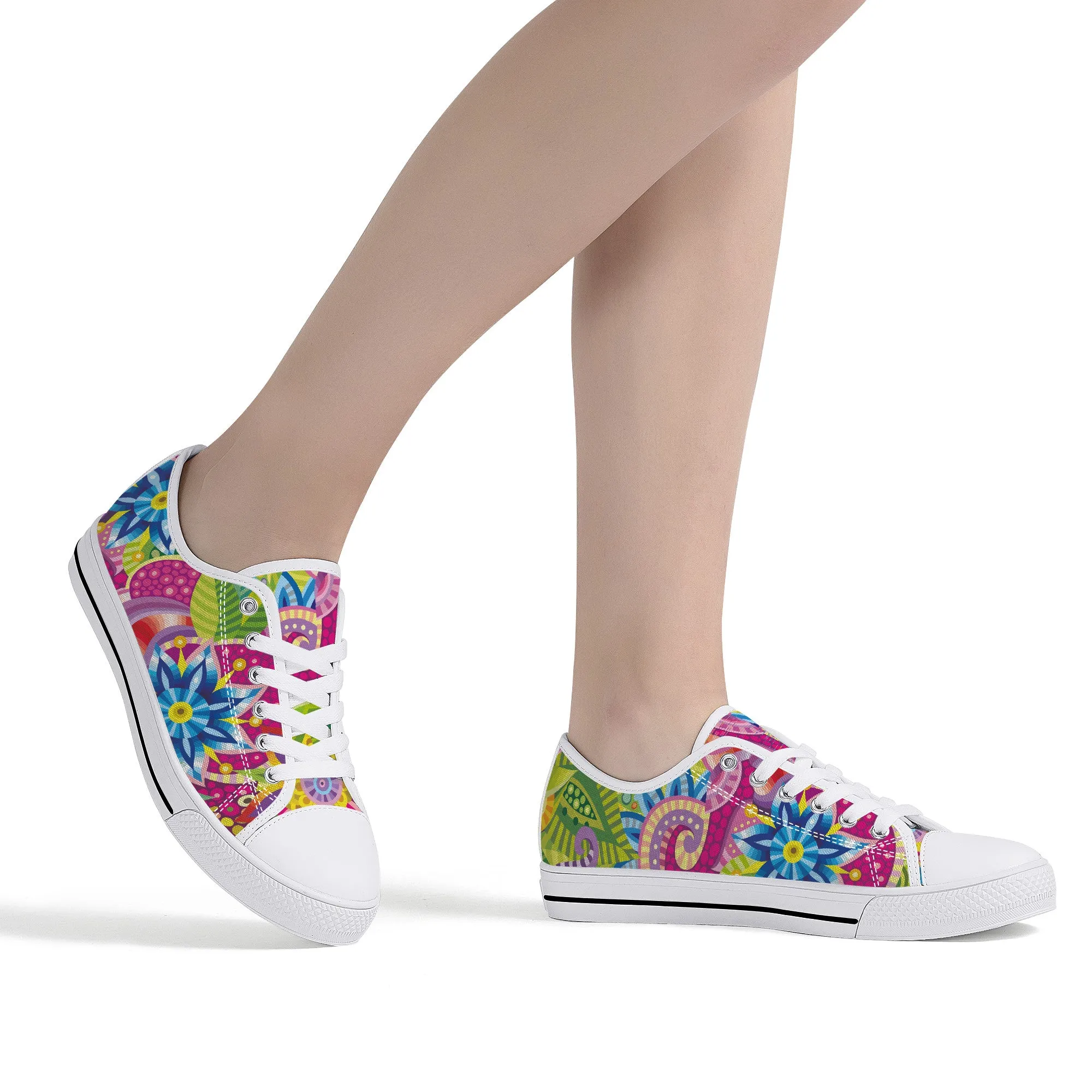Hippie Summer Floral Canvas Sneakers