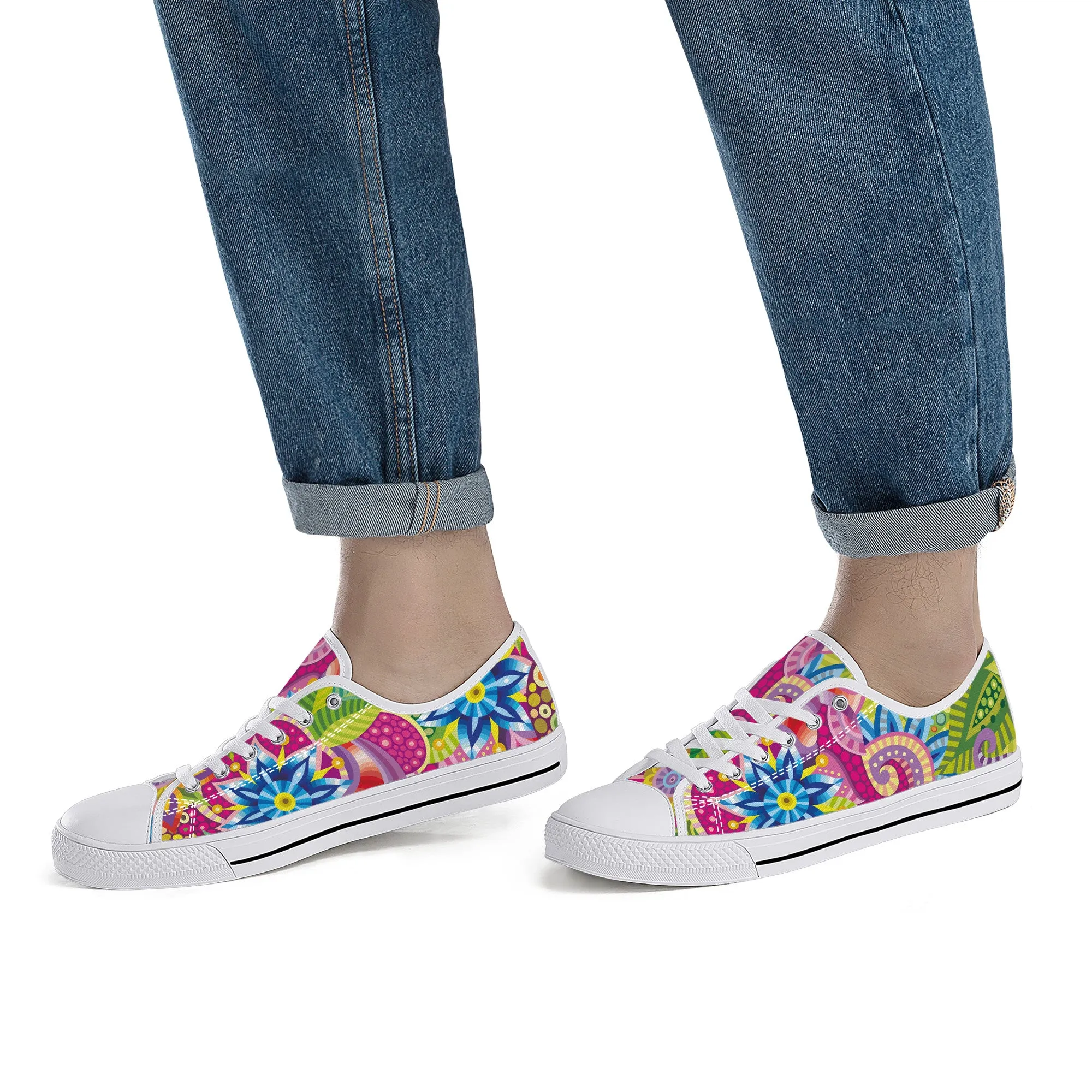 Hippie Summer Floral Canvas Sneakers