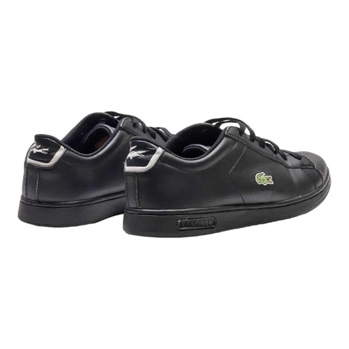 LACOSTE Sneaker Trainers Black Leather Mens UK 5
