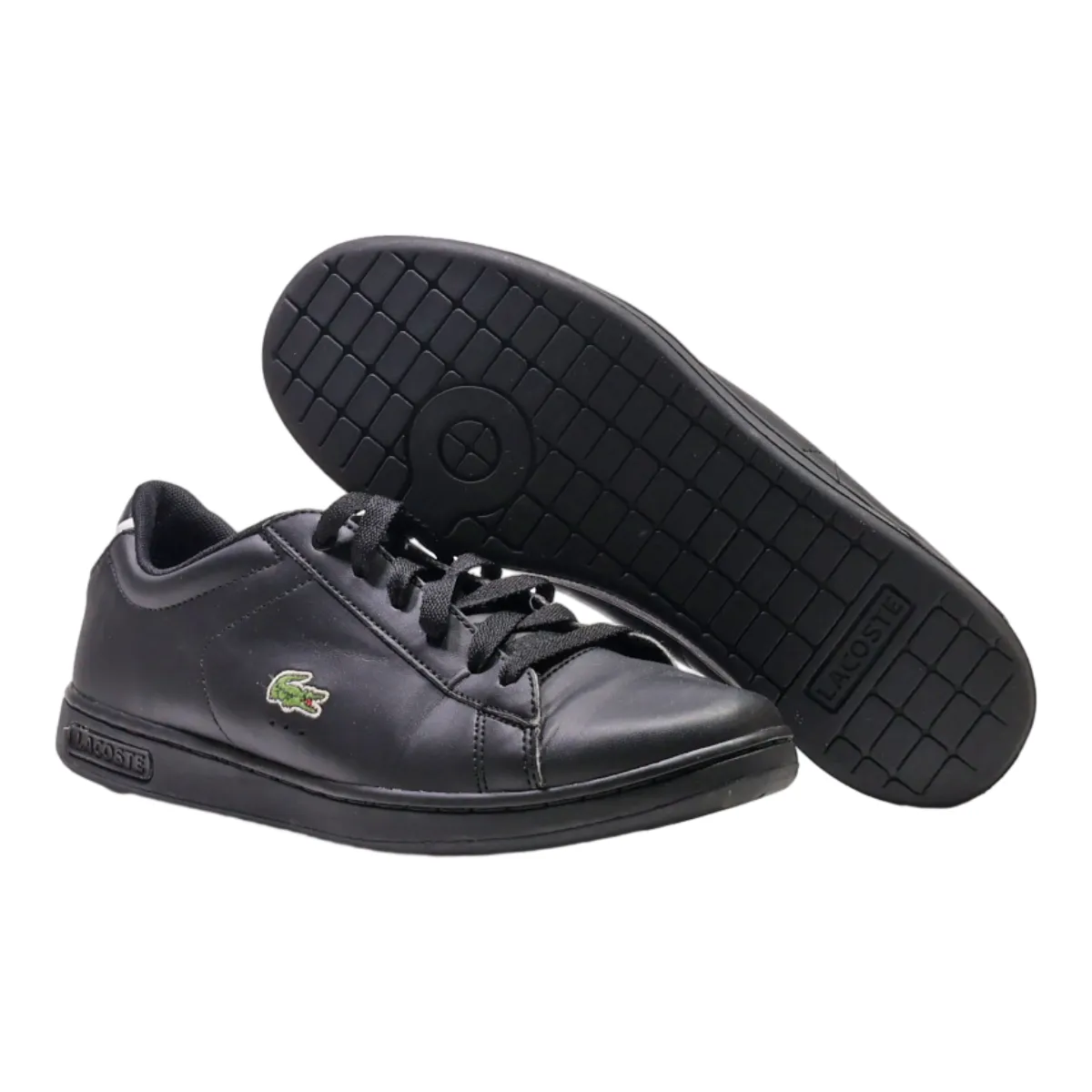 LACOSTE Sneaker Trainers Black Leather Mens UK 5
