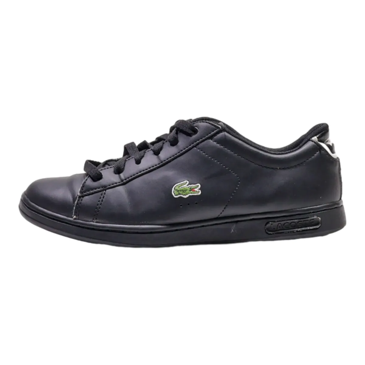 LACOSTE Sneaker Trainers Black Leather Mens UK 5