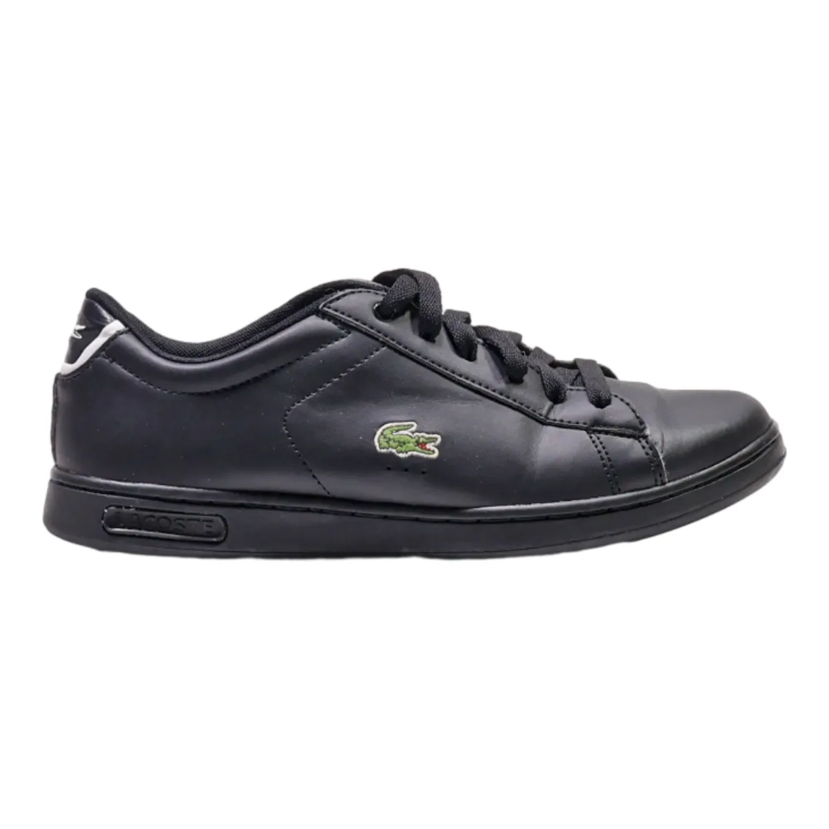 LACOSTE Sneaker Trainers Black Leather Mens UK 5