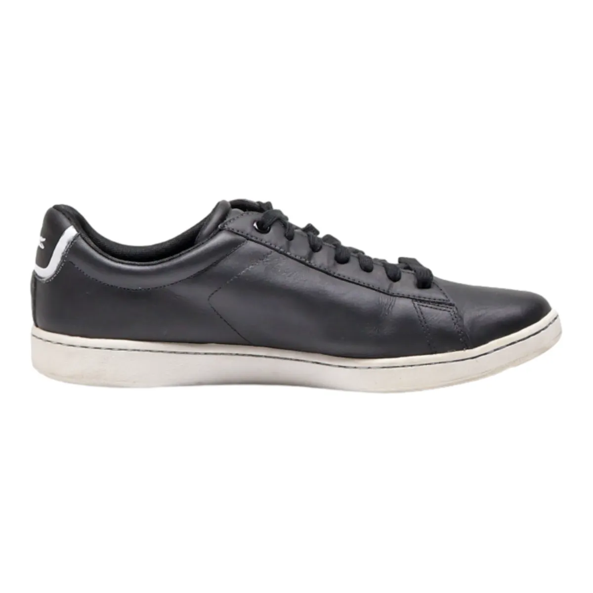LACOSTE Sneaker Trainers Black Leather Mens UK 9.5
