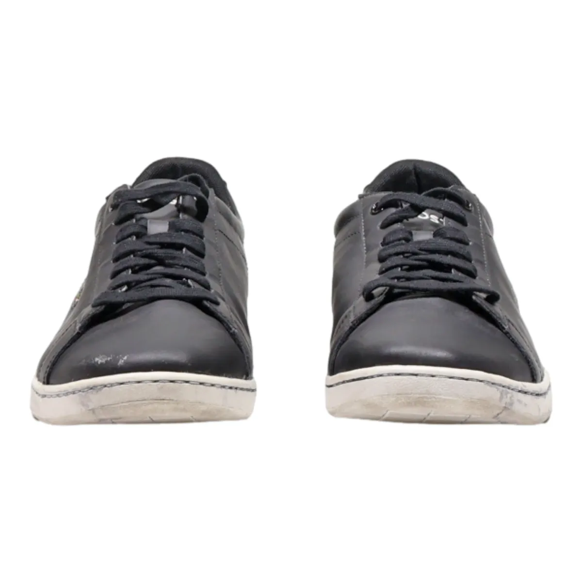 LACOSTE Sneaker Trainers Black Leather Mens UK 9.5