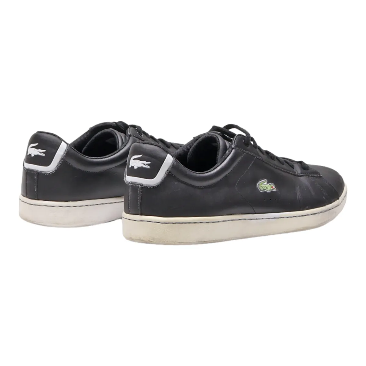 LACOSTE Sneaker Trainers Black Leather Mens UK 9.5