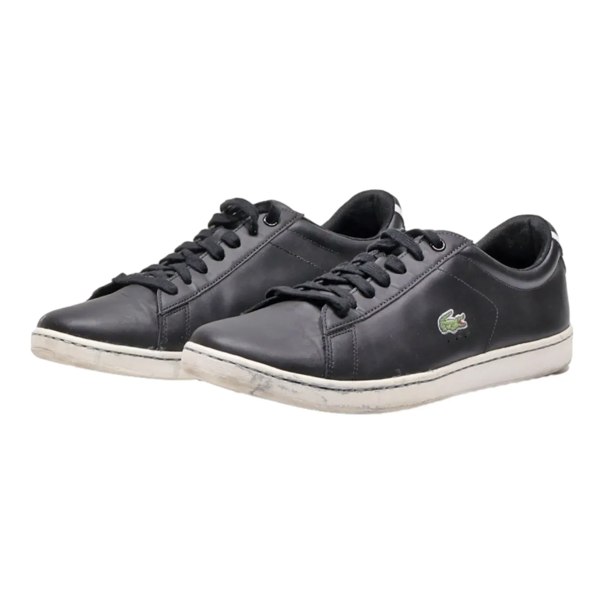 LACOSTE Sneaker Trainers Black Leather Mens UK 9.5
