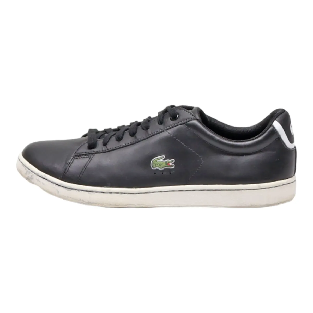 LACOSTE Sneaker Trainers Black Leather Mens UK 9.5