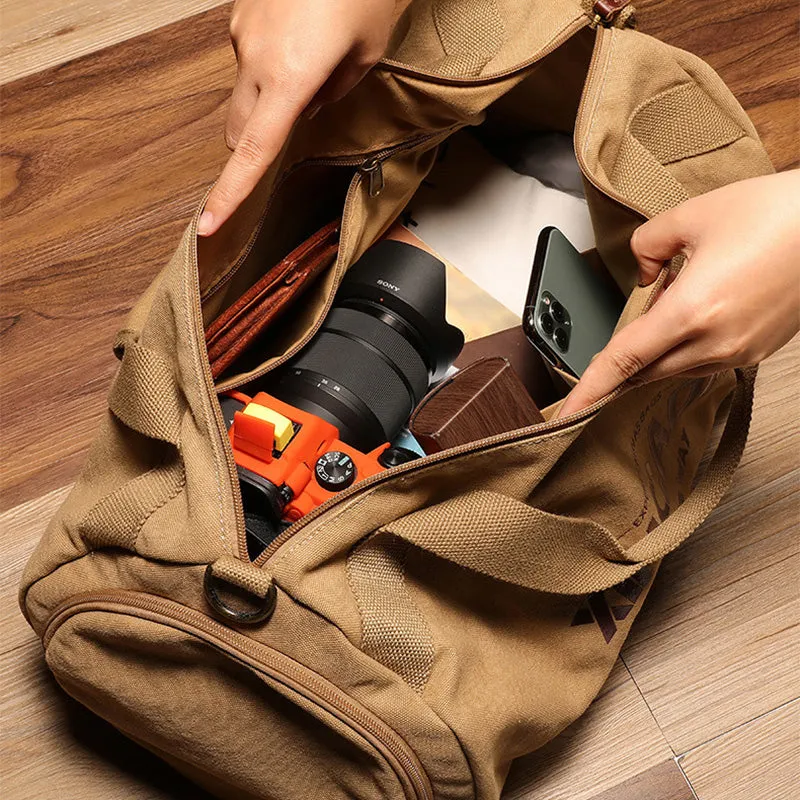 Male Large Capacity Canvas Travel Bags Men Fitness Sports Training Handbag With Shoes Pocket Black K