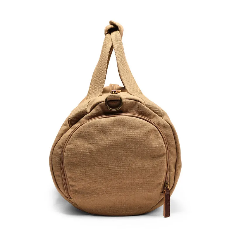 Male Large Capacity Canvas Travel Bags Men Fitness Sports Training Handbag With Shoes Pocket Black K