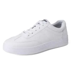 Men Pure Color Lace Up Casual Trainers