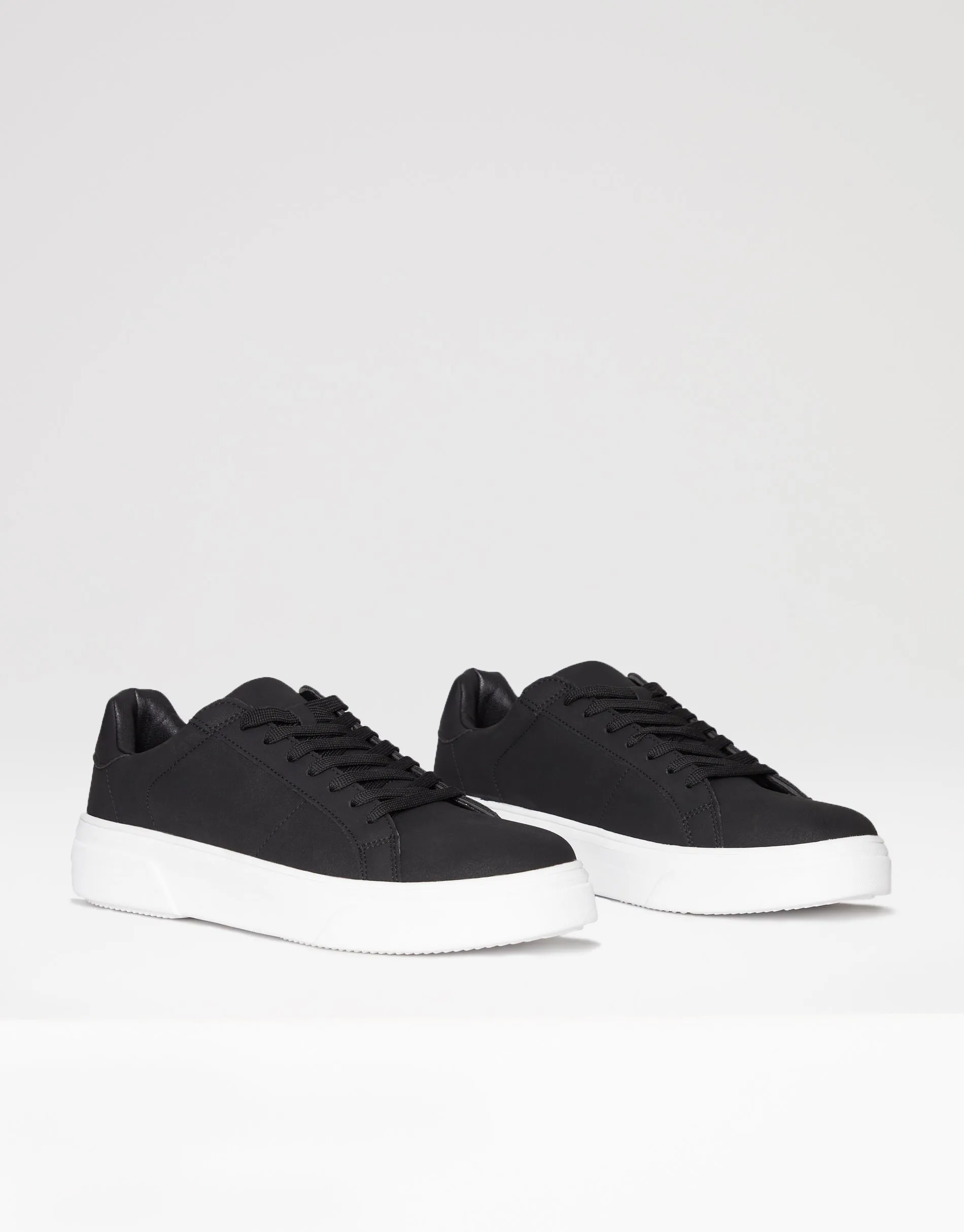 Men's Black Raised Sole Court Trainers