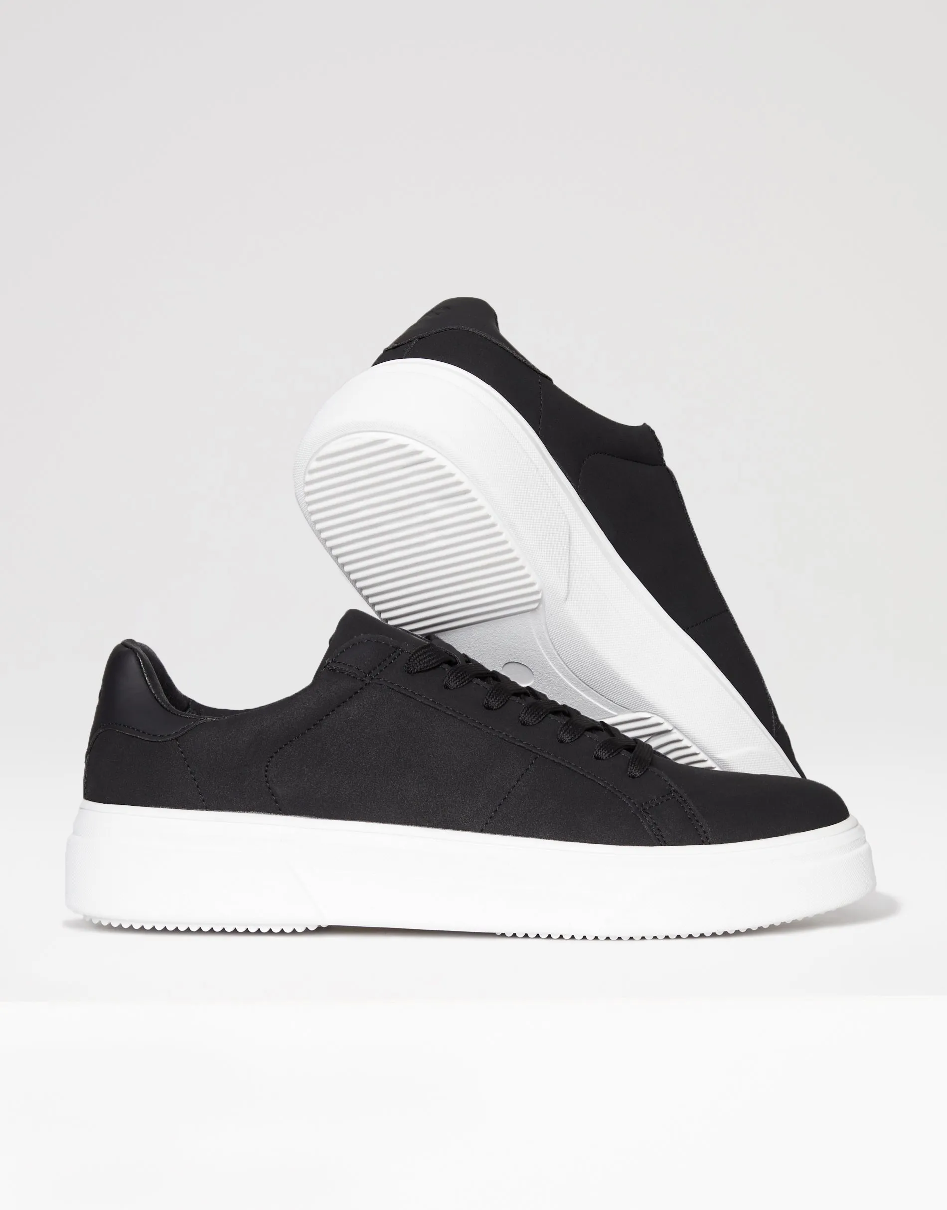 Men's Black Raised Sole Court Trainers