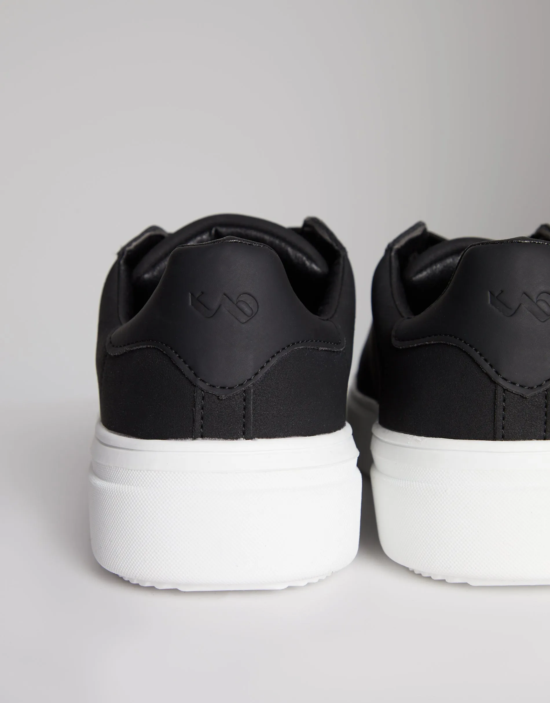 Men's Black Raised Sole Court Trainers