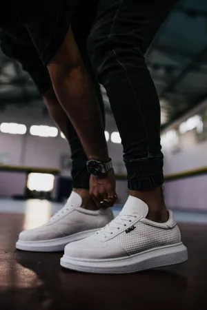 Men's White High Sole Casual Sneaker Sports Shoes