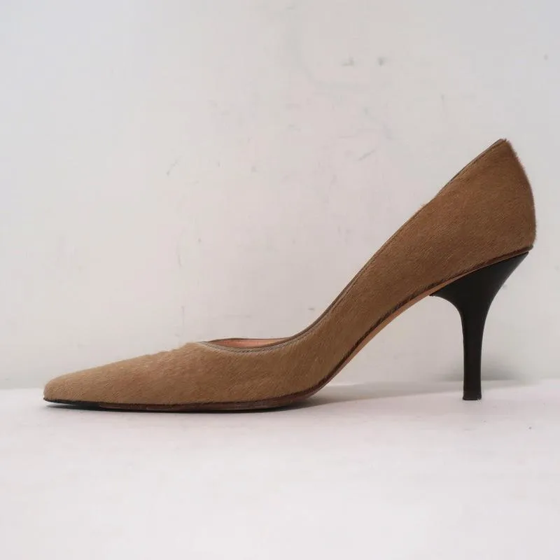 Michael Kors Pumps Beige Ombre Pony Hair Size 8.5 Pointed Toe Heel