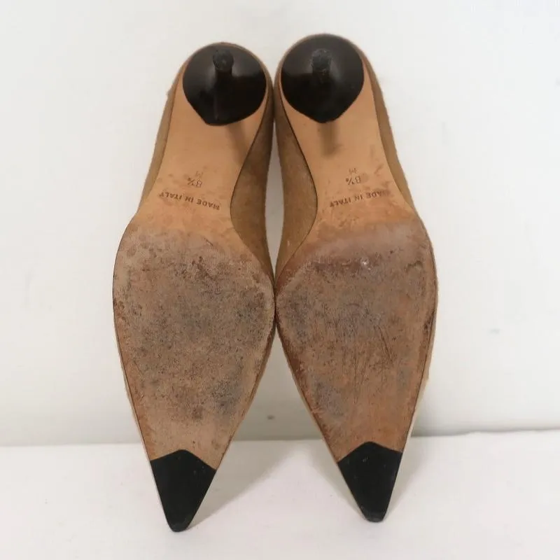 Michael Kors Pumps Beige Ombre Pony Hair Size 8.5 Pointed Toe Heel