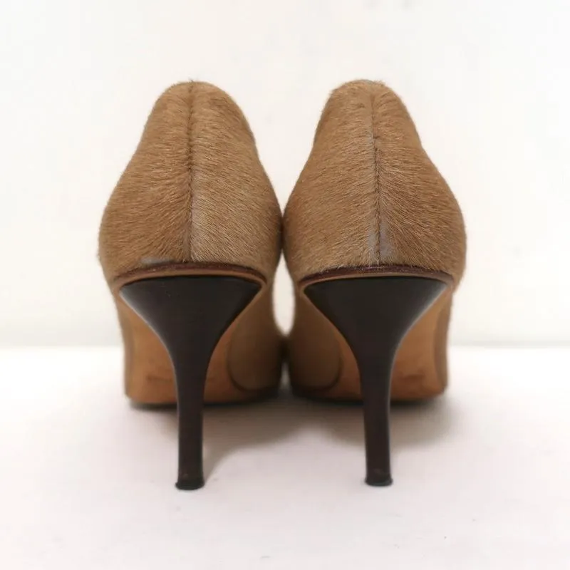 Michael Kors Pumps Beige Ombre Pony Hair Size 8.5 Pointed Toe Heel