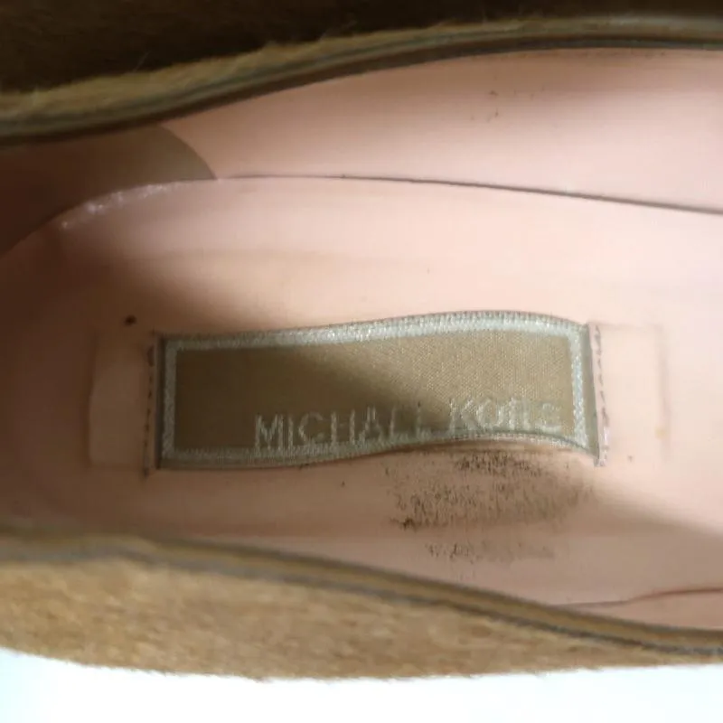 Michael Kors Pumps Beige Ombre Pony Hair Size 8.5 Pointed Toe Heel