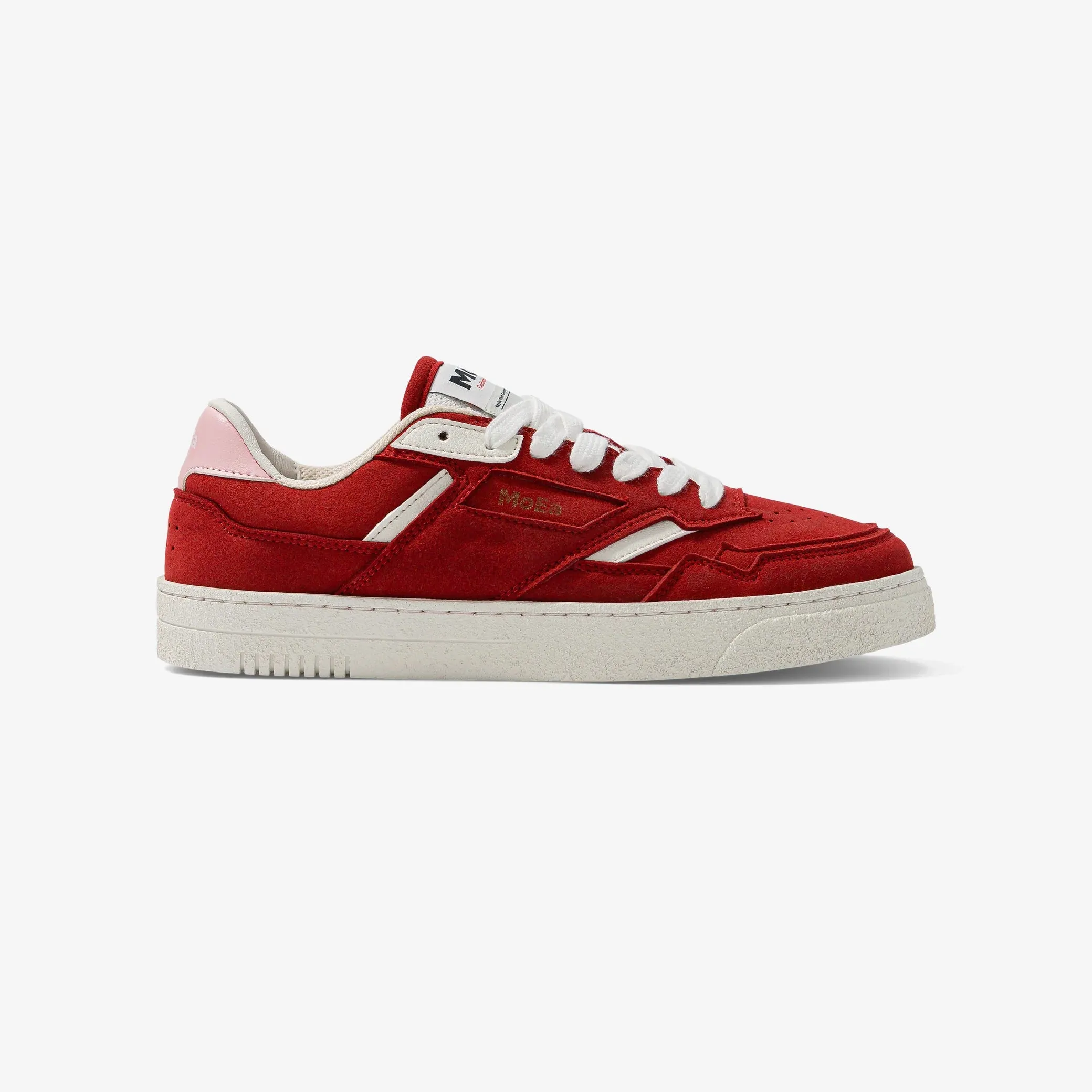 MoEa | GEN9  Apple Vegan Sneakers | Red & Pink Suede