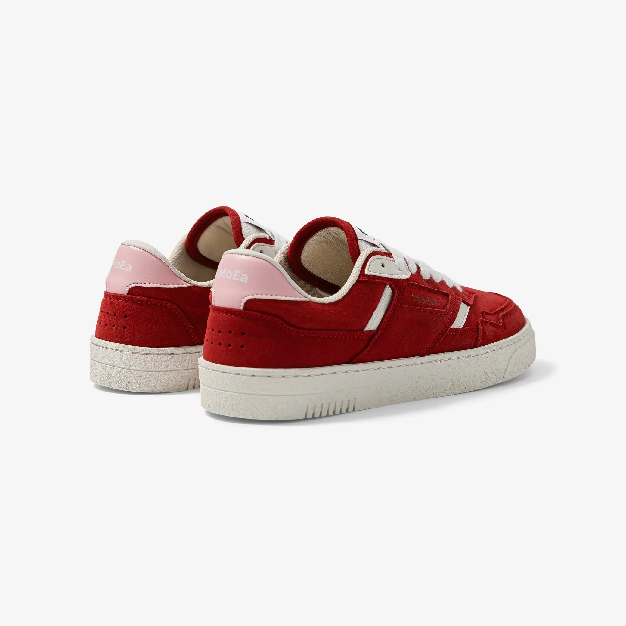 MoEa | GEN9  Apple Vegan Sneakers | Red & Pink Suede
