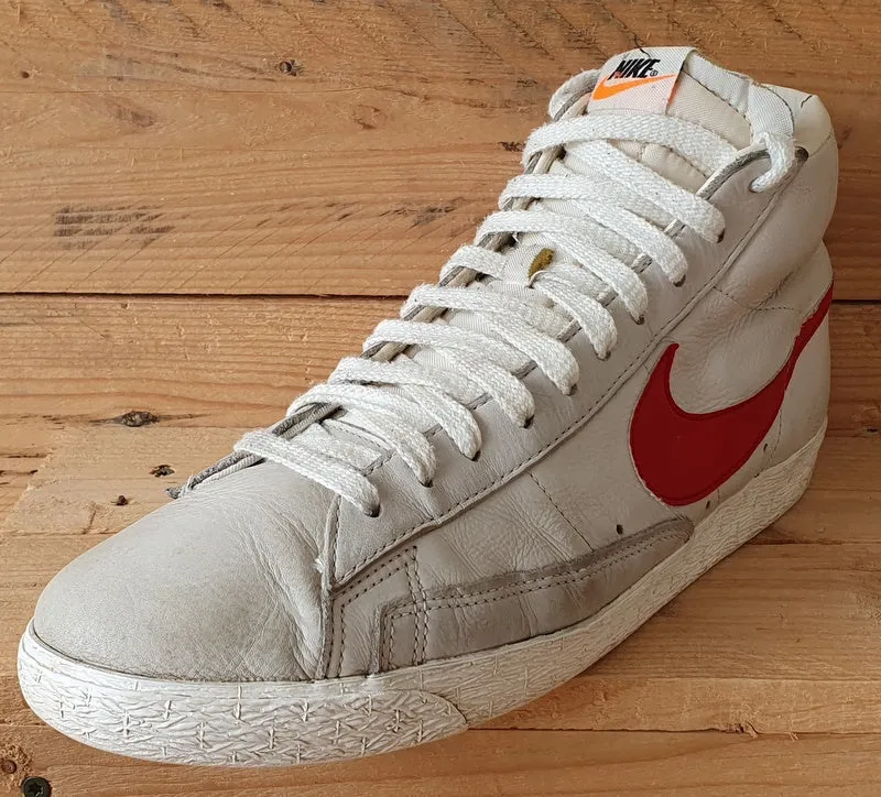 Nike Blazer Premium Mid Leather Trainers UK11/US12/EU46 375722-161 Grey/Red