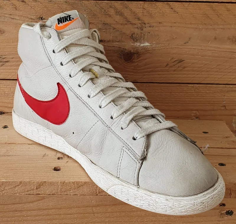 Nike Blazer Premium Mid Leather Trainers UK11/US12/EU46 375722-161 Grey/Red