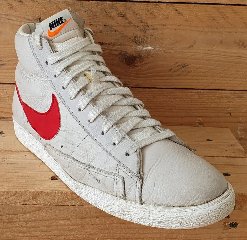 Nike Blazer Premium Mid Leather Trainers UK11/US12/EU46 375722-161 Grey/Red