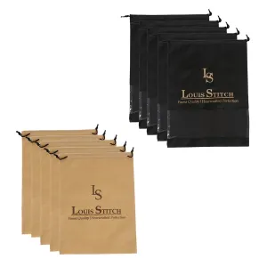 Non Woven Shoe Bag Pack Of  12 Black See-Thru & Beige Plain