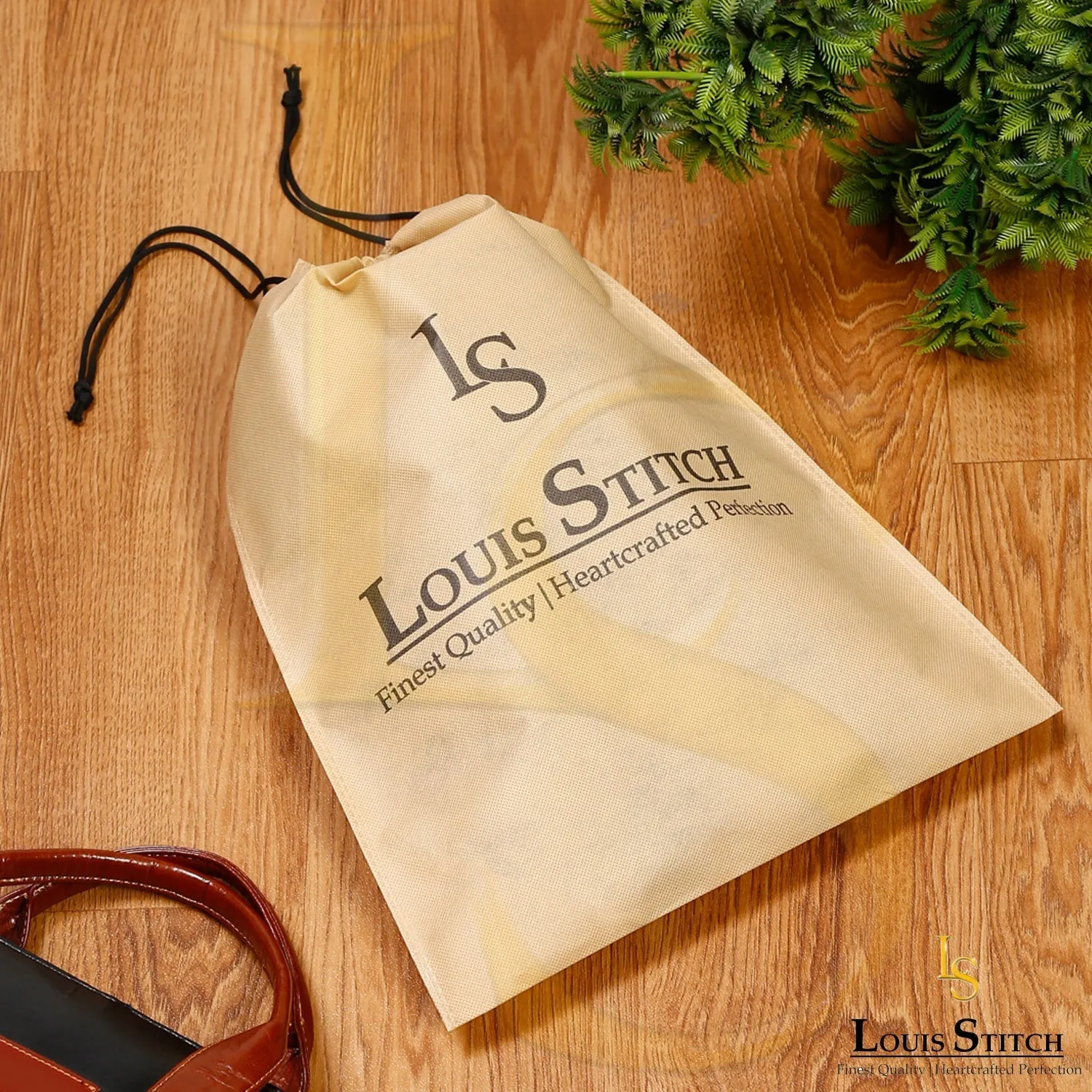 Non Woven Shoe Bag Pack Of  12 Black See-Thru & Beige Plain