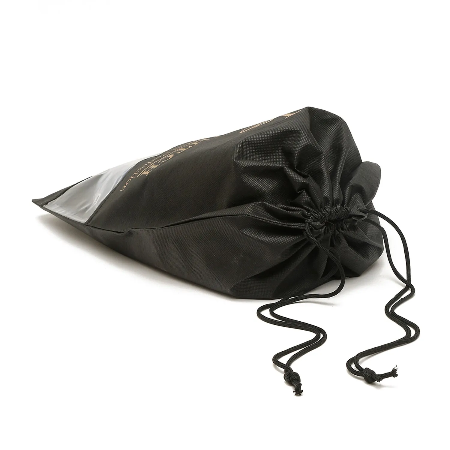 Non Woven Shoe Bag Pack Of  12 Black See-Thru & Beige Plain